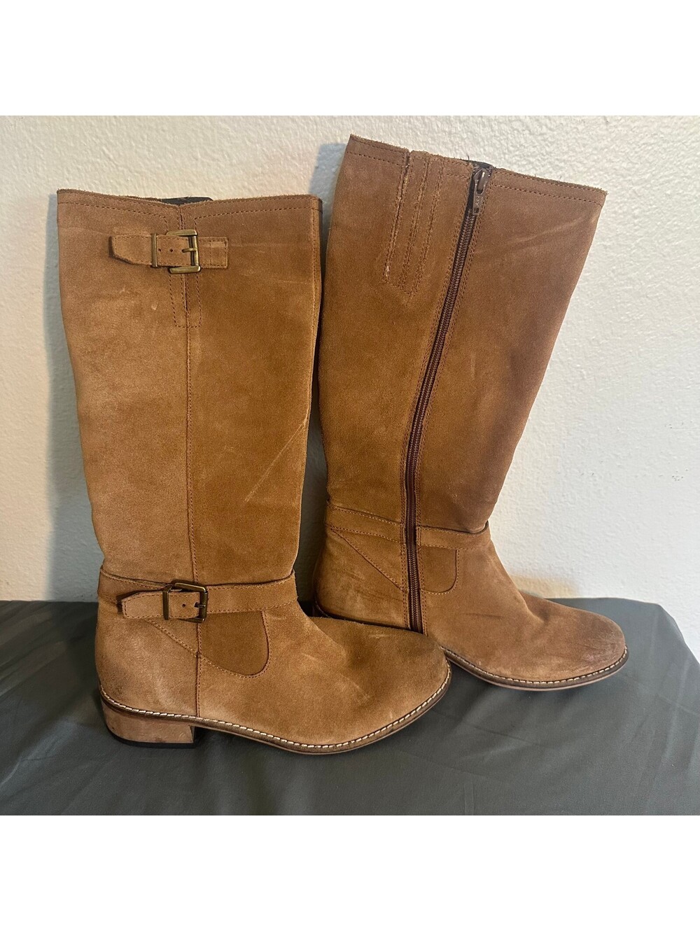 Earth Woodland Hardwick Knee High Boots Tan Suede